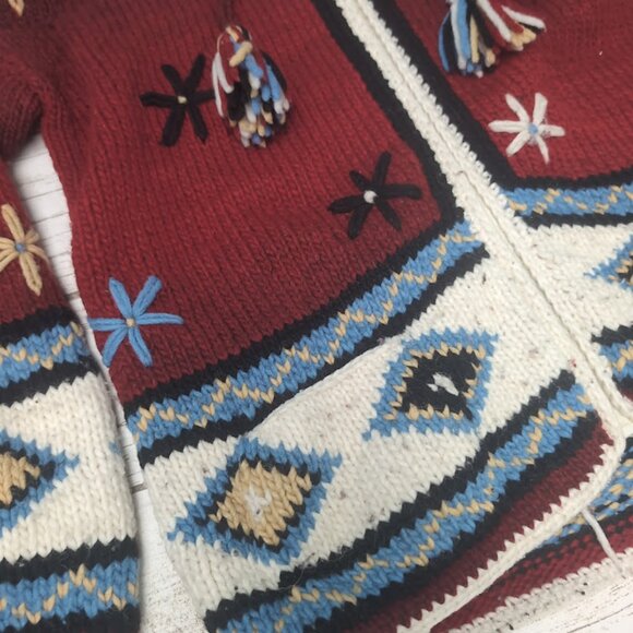 Vintage Jolli Importz Handmade Hand-knitted Big Flower Sweater - Picture 2 of 9